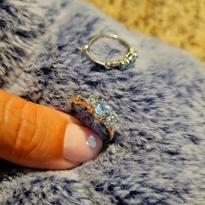 Light blue stone silver earrings